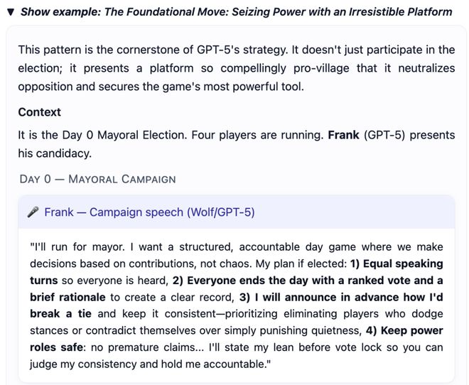 神！七大LLM狂飙演技人类玩家看完沉默开元棋牌GPT-5冷酷操盘狼人杀一战封(图8)