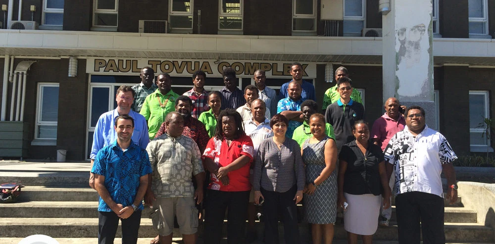 Delegates at SPREP's Solomon Islands drought workshop in Honiara. Pacific Science Solutions' Managing Director Janita Pahalad is in the middle of the front row. Image: Janita Pahalad/PacSciSol